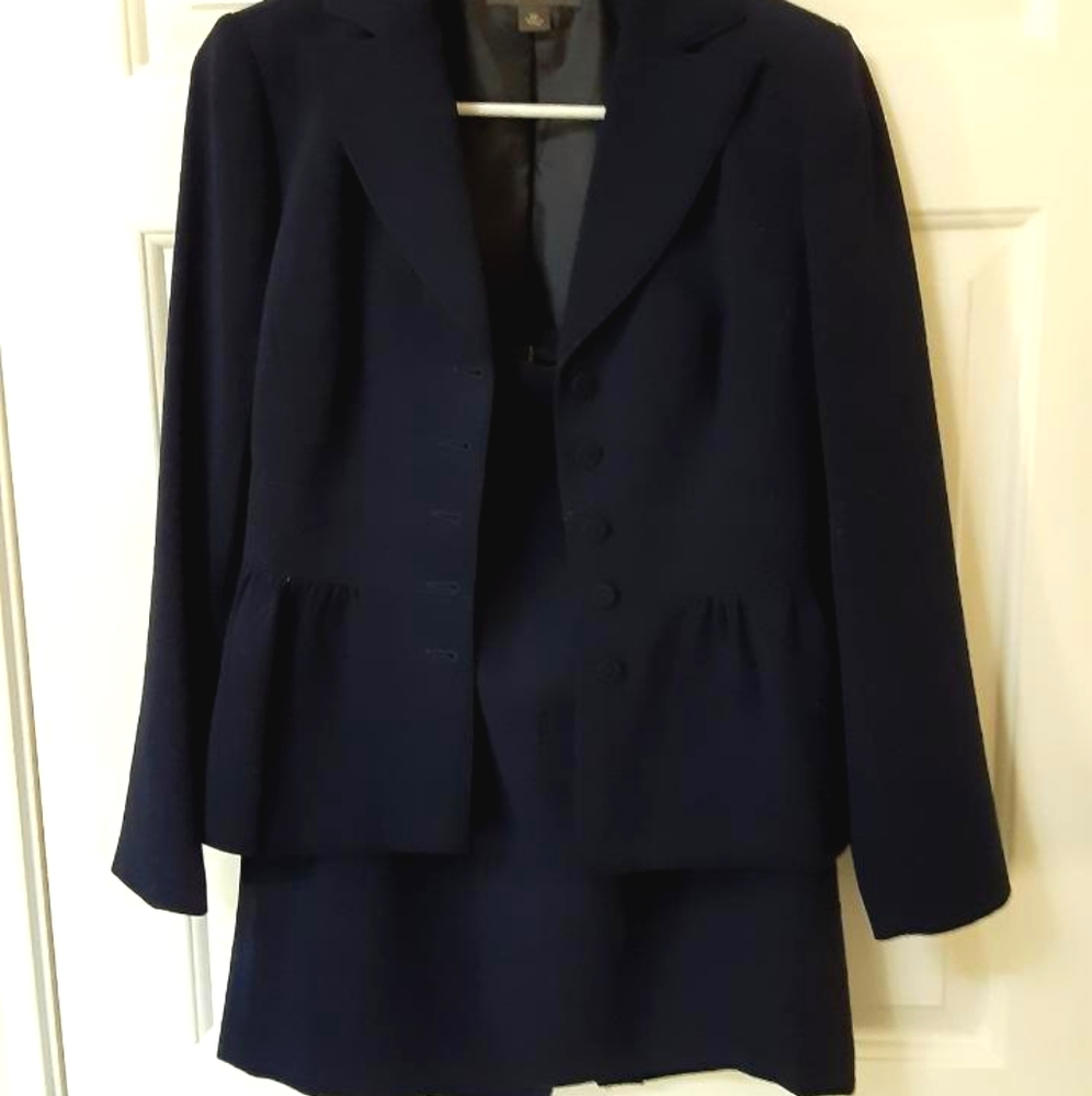 Liz Claiborne Navy suit jacket and skirt